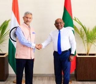 Defence Cover Jaishankar discusses bilateral issues with Maldivian president Abdullah Shahid